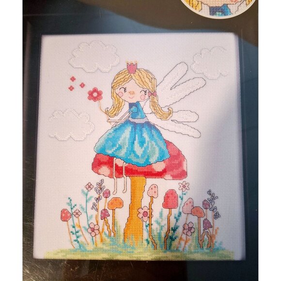 Artiste Counted Cross-Stitch Kit "Blue Fairy Princess" 8"x9.875" Easy-To-Read Ch - Picture 1 of 7